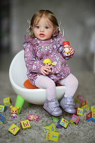 Anano Reborn Puppen Lebensecht 24 Zoll 61cm Echte Puppen Babys Realistische Silikon Reborn Toddler Mädchen Mollige Wange Lebensechte Puppe Newborn Baby Puppen Leben Größe Puppe Für Geburtstagsg