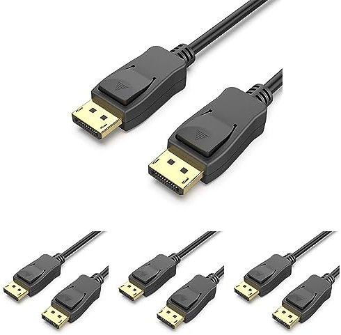 BENFEI DisplayPort to DisplayPort 1.8M Cable, DP to DP Male to Male Cable Gold-Plated Cord, Supports 4K@60Hz, 2K@144Hz Compatible for Lenovo, Dell, HP, ASUS and More (Pack of 4)