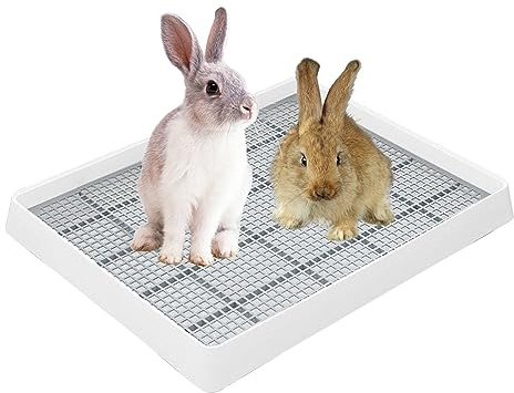 kyaoayo Kaninchen Katzentoilette, Übergröße Haustier-WC Bettwäsche Urin-Pfanne,Kaninchenkäfig Toilette, Welpentoilette, Tablett für Baby, Kaninchen, Meerschweinchen, Chinchillas, Frettchen (XXL)