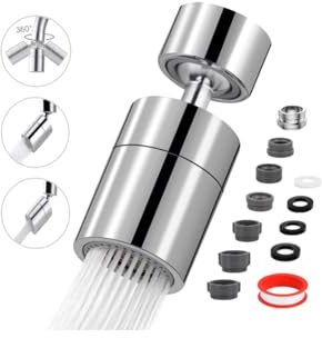 Kitchen and Basin Tap Spray Head.360° Swivel Function Sprayer.80-Degree Big Angle Swivel Tap Aerator,Faucet Extension Sprayer. Faucet Aerator Splash Proof Spout.Tap Accessories (Short Style)