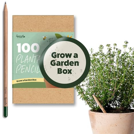 Sprout World Pflanzbare Bleistifte Grow a Garden, 100er Pack zum Pflanzen | Vorgespitzte HB-Graphitbleistifte mit 4 Samensorten und zertifiziertem Holz; ideal für Schule und Büro; für Schule und Büro