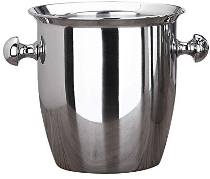 ice bucket, Stainless Steel Ice Bucket With Tongs - 2 Liter Double Walled Insulated with Airtight Leak Resistant Lid and Carrying Handle – Polish Finish – Elegant Gift (Size : 5L - 22.5 * 22
