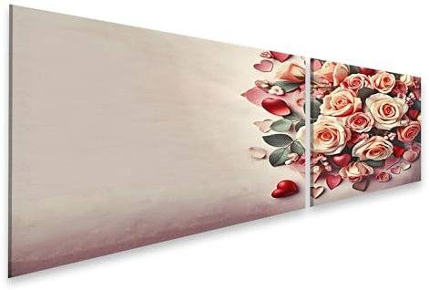 islandburner Prime Bild auf Leinwand Rosenstrauß Herzen Valentinstag Hochzeit Bilder Wandbilder Poster