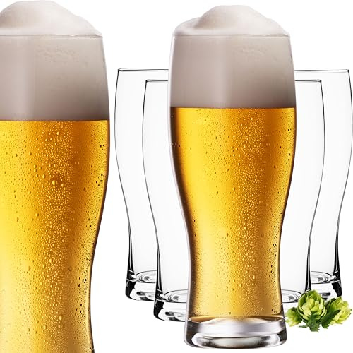 IMPERIAL glass Vasos de cerveza de 500 ml (máx. 640 ml) de cristal, juego de 6 piezas, vasos de cerveza de trigo, vasos altos de cerveza de 0,5 L