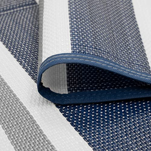 Craft 4 You Waterproof Rug for Outdoor and Indoor Use, Various Sizes up to 9x13ft, Garden Patio Mat Waterproof Large Camping Reversible Plastic Deck Area Coverage Rugs (Navy, 5x7ft - 150x210cm)
