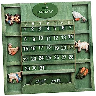HOODANCOS Retro Wandkalender Perpetual Desktop Kalender Für Büro Zuhause Dekorative Tischaccessoire Für Erwachsene Jugendliche Zufällige Farbauswahl