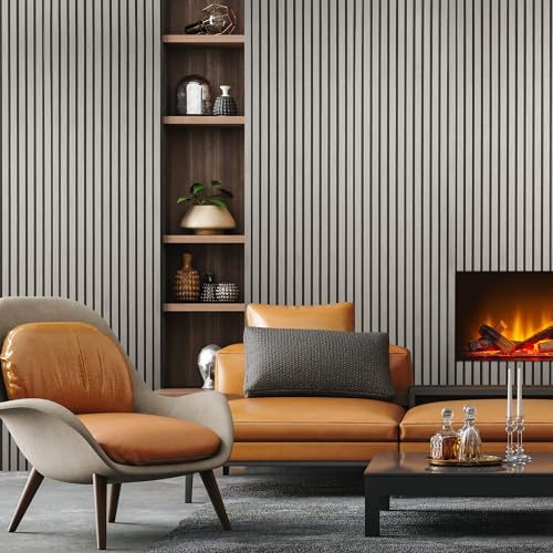 Fuse Acoustic Wooden Wall Panel in Grey Oak, 240cm x 60cm (3 Pack)