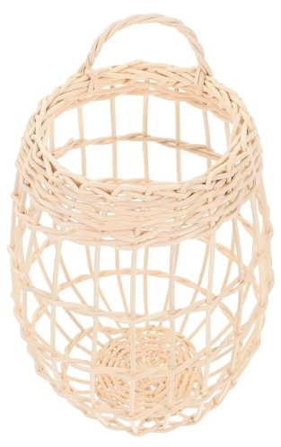 Ciieeo Rattan-wandbehangkorb Geflochtene Körbe Zur Aufbewahrung Küchen-kleinigkeitenhalter Blumen-hängekorb -aufbewahrungskorb X 14 Cm Rustikaler Stil