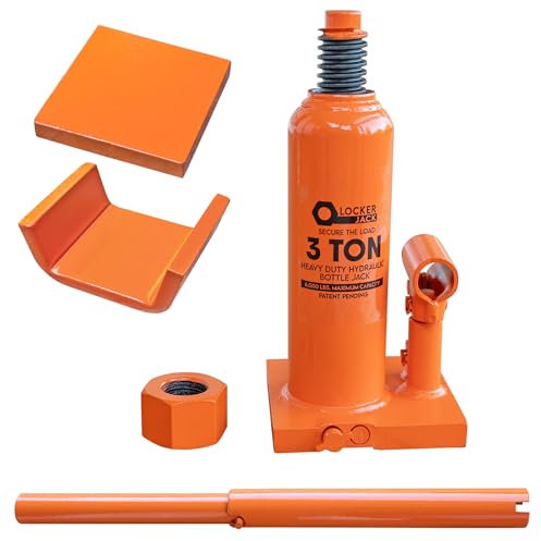 The Only Bottle Jack with Built-in Lock Nut. All The Safety of a Jack Stand, as Compact as a Bottle Jack. Includes Lift Pad & Cradle Accessories
