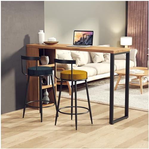 Bartisch-Set mit 2 Hockern, 3-stöckigen Seitenablagen und Fußstütze, 3-teiliges Esstisch- und Stühle-Set für Zuhause/Studio/Büro