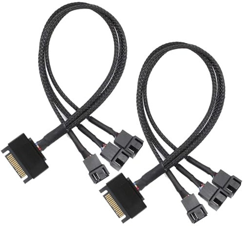 Gebildet 2Pcs Cavo Adattatore di Ventola del case del PC PMW 12V da SATA a 3vie a 3pin/4pin,3pin o 4pin(connettore PWM) a cavo di Alimentazione Ventola di Raffreddamento del Computer SATA a 15pin