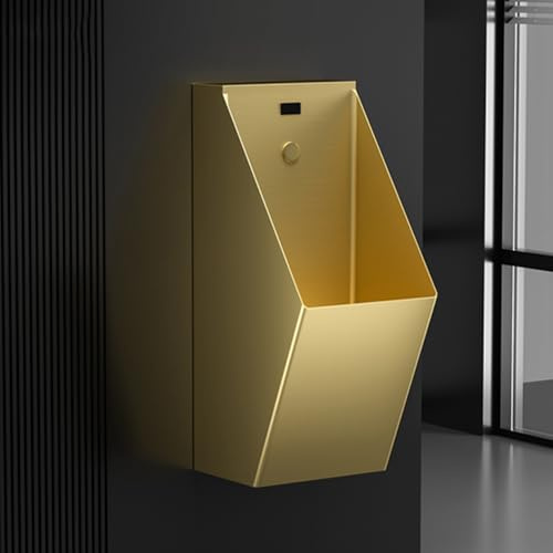 Urinoirs pour Hommes pour Toilettes, Urinoir à Capteur Automatique, Urinoir Mural en Acier INOX, Urinoir Universel à Haute efficacité, pour Les écoles, Lieux Publics(Gold)