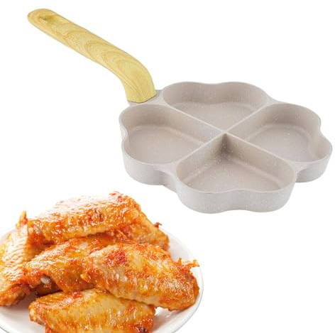 Poupangke Padella per uova antiaderente | Padella per grigliare Padella per hamburger,Hamburger e hamburger, cuociuova multi-sezione, pentola per pancetta per la colazione, pancetta, uova