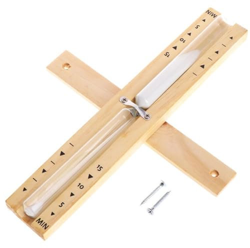 Sugeru Sauna Hourglass - Sand Timer 15 Minutes, Sauna Accessories Made of Natural Wood, 360° Rotating Sauna Clock, Sauna Accessories with Heat Resistant Safety Glass, Hourglass Sauna with Mounting