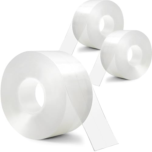 3 Rollen Dichtungsband Selbstklebend, Wasserdichtes Klebeband PVC Leisten Selbstklebend für Küche Spüle, Wandecke,Toilette, Badewanne, Feuchtigkeit und Verhindert Schimmel, 38mm x 3,2m (Transparent)