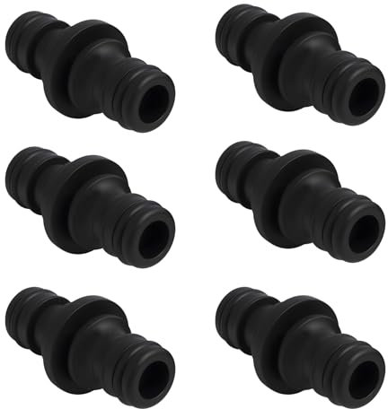 6 PCS Connettori per Tubi a Doppia Spina 1/2 Zoll Connettore per Tubo da Giardino, Connettore Tubo Giardino Universale in Plastica Resistente, Raccordo Tubo Acqua Giardino con O-Ring