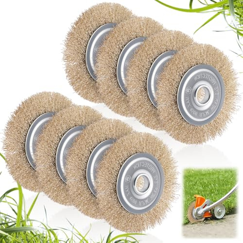 WOPPLXY Lot de 8 Brosse pour Meule, 115 mm Roue de Fil, Brosse Metallique en Acier