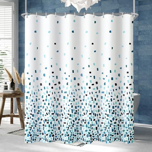 Lerores Duschvorhang 240x200 cm Blacklog, Beschwerter Saum Antischimmel Textil, Wasserabweisend, Waschbar Polyester Stoff Badevorhänge für Badezimmer, Badewanne mit 16 Duschvorhangringe