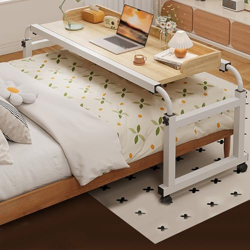 Table de lit, bureau roulant à hauteur réglable pour personnes handicapées, utilisation à l'hôpital, plateau sous matelas à roulettes, petite table pour un accès facile