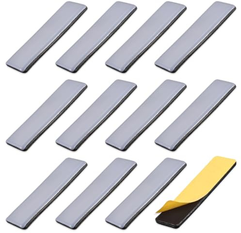 YUVKIN 12 Pezzi Feltrini Teflon Autoadesivi per Mobili - Set Scivoli per Tappeti e Mobili - Protezione Efficace per Sedie, Mobili e Pavimenti (75x16mm)