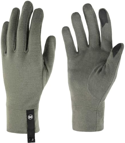 Buff| Guantes Merino Midweight Bufanda Multifuncional 100% Lana Merino, Senderismo, Aire Libre, Sostenible, Ligera Hombre Mujer M Verde