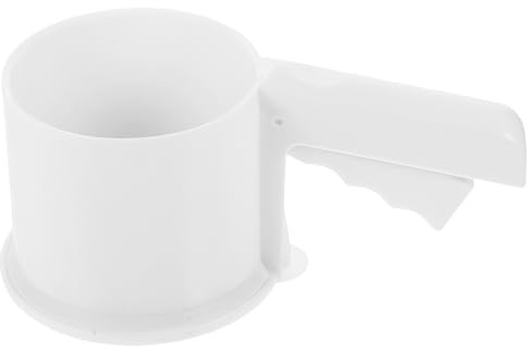HANABASS Cedazo de Harina Semiautomático Multifunción Malla Fina, Colador Práctico para Tamizar Azúcar en Polvo, Herramienta Manual Reutilizable para Hornear, Color Blanco, Tamaño