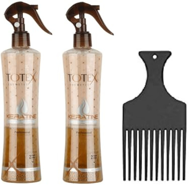 Totex 2 fas spraybalsam | Balsam spray utan sköljning | Utredningsmedel för torrt och skadat hår 400 ml 2 stycken fingerstyler (keratin)