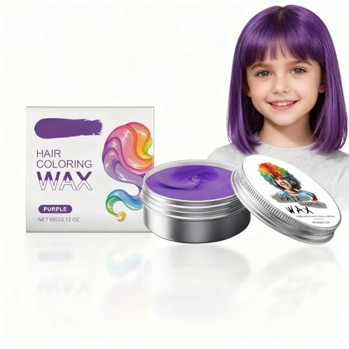 Cire Colorante Cheveux Temporaire Pour Enfants, Violet, Pommade Coiffante Pour Fêtes Anniversaire Carnaval Cosplay Halloween, Teinture Instantanée Pour Hommes Femmes Et Filles, Crème Colorante Cheveux