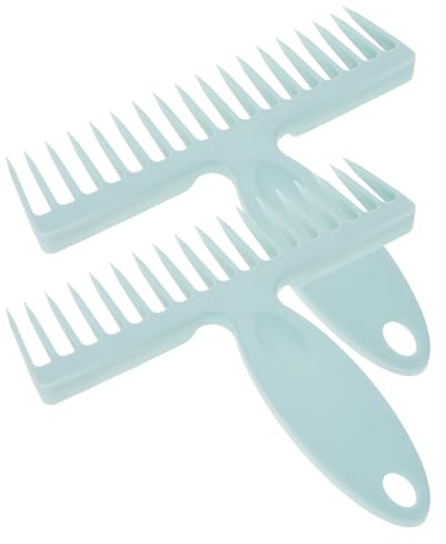 Peine Depilatorio de Escoba Azul 2 Piezas Pp para Limpieza | Diseño de Dientes para Retirar Pelo y Pelusa, Mango Cómodo, Herramienta Manual para Barrer y Limpiar