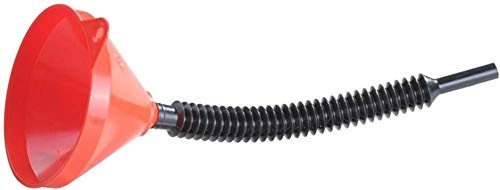 hünersdorff Universaltrichter 210mm mit Öse, Sieb & Faltenbalgschlauch 460mm, rot, HD-PE, made in Germany