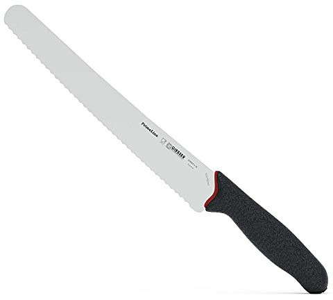 Giesser seit 1776 - Made in Germany - Universalmesser 25 cm mit Wellenschliff PrimeLine, schwarz, rostfrei, spülmaschinenfest, scharfes Allzweckmesser rutschfest