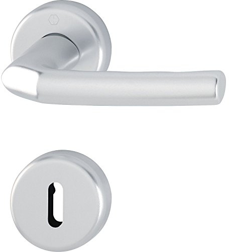 HOPPE 3067286 Drückergarnitur Birmingham mit Rosetten BB (Buntbart), silber eloxiert