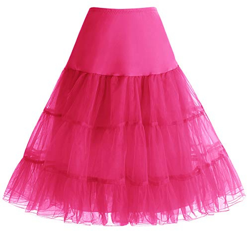 Bbonlinedress 1950 Petticoat Reifrock Unterrock Petticoat Underskirt Crinoline für Rockabilly Kleid Rose S