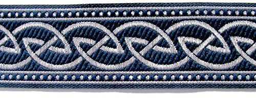 10m Keltischer Knoten weit Webband Borte 33mm Farbe: Blau-Silber von 1A-Kurzwaren 35034-blsi