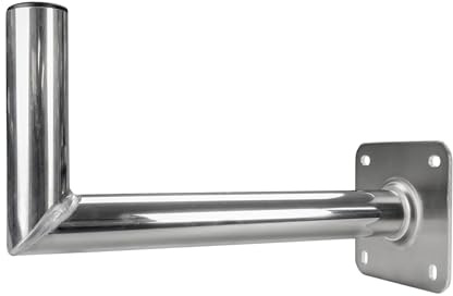GALLUNOPTIMAL Aluminium Wandhalter 40 cm INKL Mastkappe für Satelliten-Schüssel | Satelliten-Anlage | SAT-Halterung | SAT-Antenne 400 mm