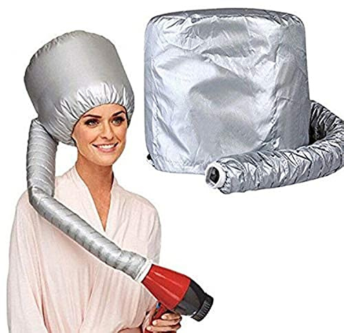 Winvin Hair Dryer Attachment, Portable Soft Bonnet Hood - Adjustable Hooded Dryer, Hair Salon Heat Cap for Drying, Styling, Curling and Deep Conditioning, Relax, Speeds Up Drying Time at Home