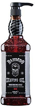 Bandido Shaving Gel Men Red & Blue 1000ml Rasiergel Transparent Männer Rasur Herren nicht-schäumend präzise Rasur der Bartkonturen mit jeder Rasierklinge Rasiermesser Herren verwendbar (Red 1000ml)