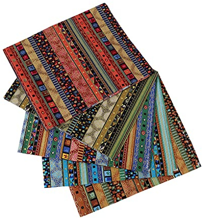 Guangcailun 50x40cm 5pcs Fat Quarters Cotton Fabric Ethnic Pattern Fabric