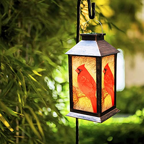 Solar Lanterns, Outdoor Hanging Lanterns Waterproof LED Solar Cardinal Lights Tabletop Lamp for Outdoor Patio Garden as Gifts for Mom Grandma Women