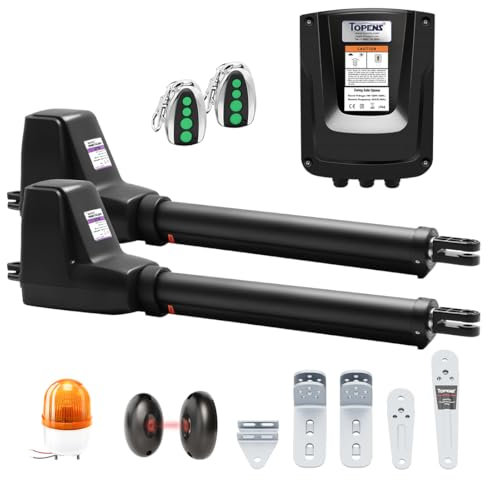 TOPENS AT1202 Drehtorantrieb Flügeltorantrieb Doppelflügeltor automatischer Torantrieb Toröffner Automatik max. 5,5m oder 400kg pro Flügel mit 2 Fernbedienungen