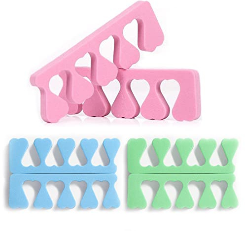 SIOPPKIK 3 Paare Schwamm Zehenspreizer,Weichschaum Finger Spreader Set,Zehen Separator Fingerteiler Abstandhalter Pediküre Maniküre Werkzeug