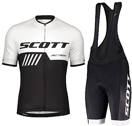 HOMTOL Herren Fahrrad Anzüge Kurzarm Fahrrad Trikot set Atmungsaktive Radtrikot Fahrradbekleidung Set Schnelltrocknend (Weiß, S)