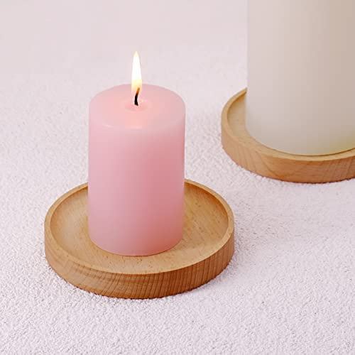 Wotcsil 2 Stücke Kerzenuntersetzer Rund Kerzenteller Holz für Hochzeitskerzen Kerzenständer Taufkerze für Kerzen bis D 8 cm Kerzenuntersetzer Kerzen Untersetzer Rund Holzuntersetzer aus Buche