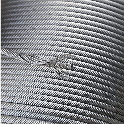 OZCULT Gartendraht Drahtseil 4mm, 304 Edelstahlkabel, 7 x 7 Strang Core Luftfahrzeugkabel, 1m,400m Metallkabeldraht für den Außenbereich (Size : 350M/1148ft)
