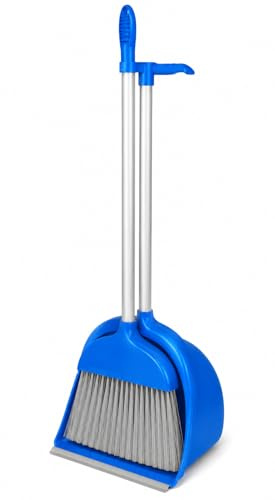 Best House Broom Dustpan Set Long Handle Broom and Dustpan, Dustpan and Brush Set for Sweeping and Cleaning - (Blue, 1 Set)