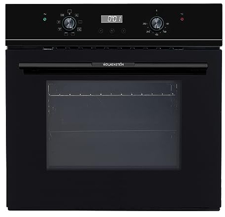 WOLKENSTEIN WMO 90 Einbau-Backofen mit Glasblende | 66 L | 8 Backofenfunktionen | Digitaltimer | Softclose | 2300 Watt | Inklusive Fettpfanne & Grillrost | Energieeffizienzklasse A