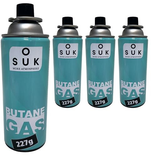 SOUK ONE Gaskartusche Premium 227g Typ MSF-1a Bajonett Ventil Campingkocher, Gasheizung, Camping Gas Butangas Kartusche (4X 227g)