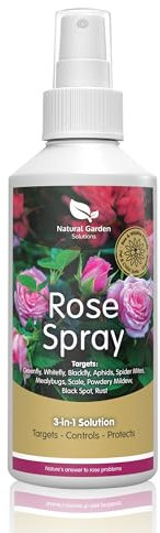 Organic Rose Spray Black Spot Greenfly Whitefly Blackfly Aphids Scale Powdery Mildew 250ml
