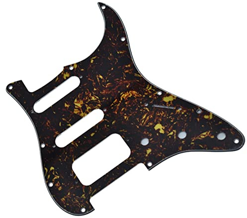 E-Gitarren-Teile 11-Loch Für For ST HSS-Gitarren-Pickguard Mit 3-Schrauben-Löchern In Runden Ecken Für Humbucker-Steg-Tonabnehmer E-Gitarren-Schlagbrett (Color : Dark)