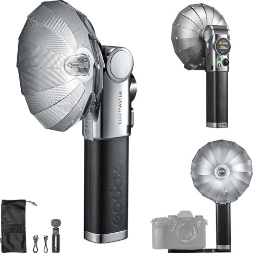 Godox Lux Master Flash d'appareil Photo rétro 2.4G X sans Fil GN25 HSS TTL 6000K contrôle par écran Tactile pour Canon,Nikon,Sony,Fuji Appareil Photo DSLR,2900mAh Batterie,Support,câble de Recharge